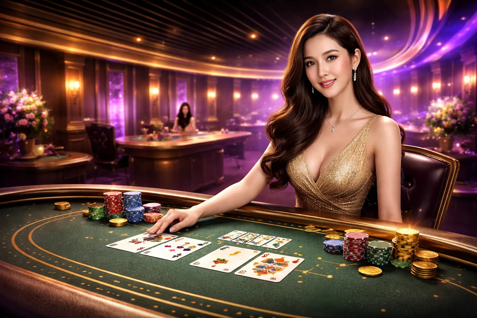 Sân đấu đá gà trực tuyến 88kim đá gà sôi động với khán giả và gà chiến, màu xanh vàng chủ đạo